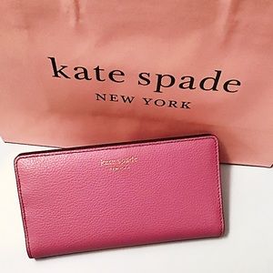 Kate Spade Cameron Monotone Slim Peony Wallet.NWT